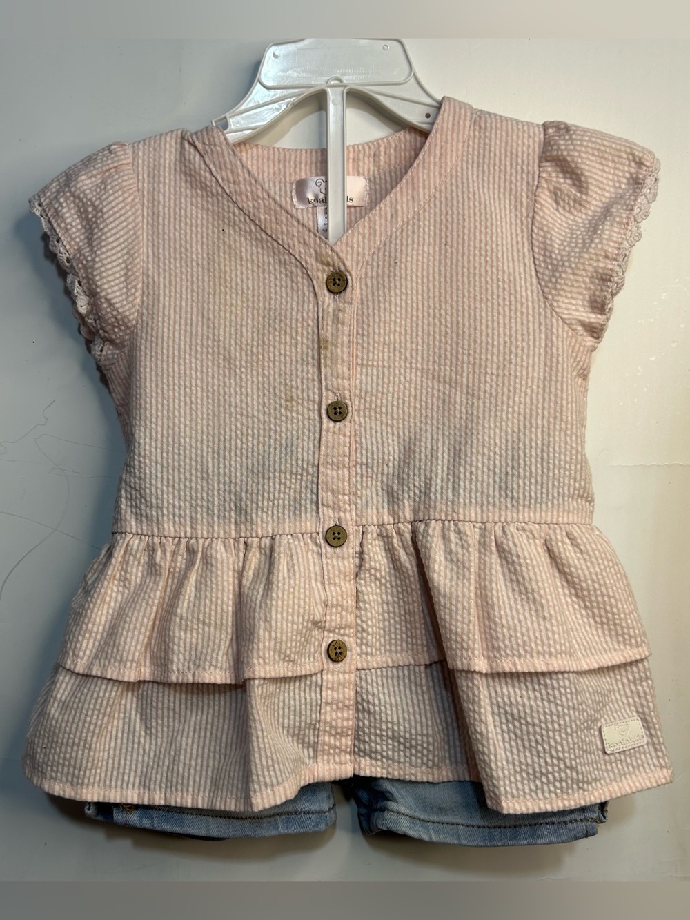 Koala Kids Pink Tunic Shirt & Denim Shorts Set 3T